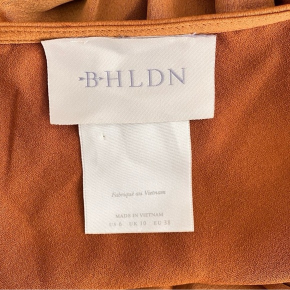 BHLDN Leila Satin Charmeuse Deep V Flutter Sleeve A-Line Gown - Picture 6 of 6